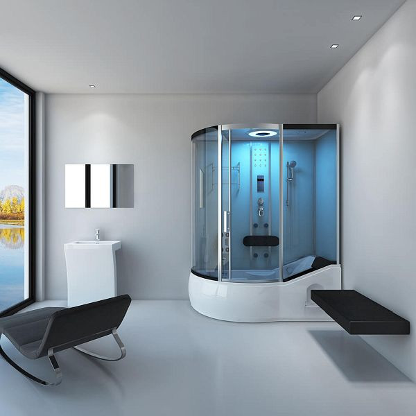 HOME DELUXE Dampfdusche ALLIN 4IN1 - Weiß Links, 1062, 4260255471567