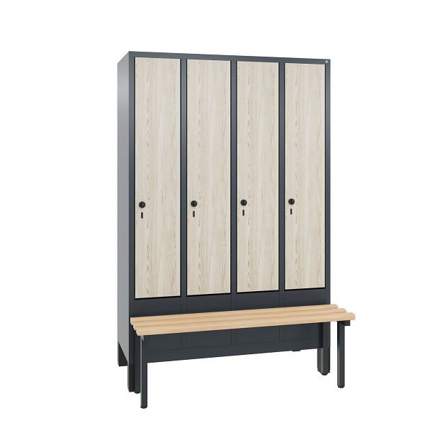 C+P Spind Evolo, 4 Abteile, H1850xB1190xT815 mm, Anthrazit/MDF Esche, 48030-40 S10444