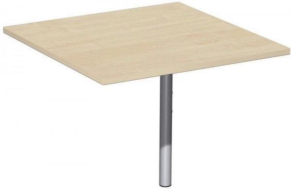 geramöbel Verkettungsplatte Volleck 90° mit Stützfuß, mit Kabelführung, höhenverstellbar, 800x800x680-820, Ahorn/Silber, N-647008-AS