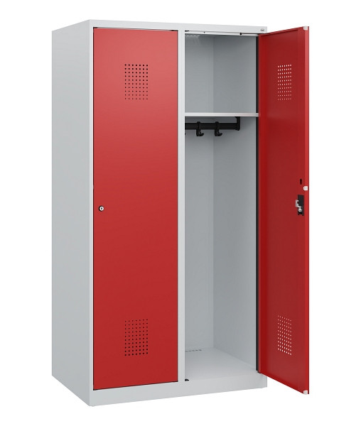 C+P Spind Evolo PLUS, 2 Abteile, 1530x800x500mm, 7035/3000, Zylinderschloss, 0490005-22 S10024
