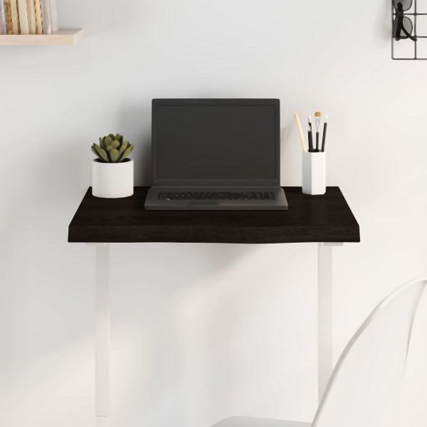 vidaXL Tischplatte Dunkelbraun 60x40x(2-4)cm Massivholz Eiche, 3156408