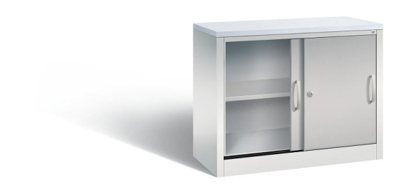 C+P Sideboard mit Schiebetüren Acurado, H720xB1000xT400mm, Farbe: Lichtgrau / Weißaluminium, Bügelgriff, 2 OH, 5725-00 S10067