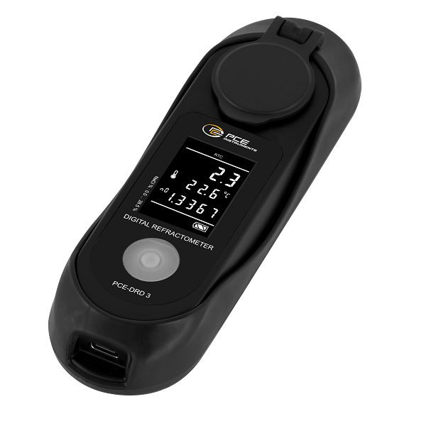 PCE Instruments Digitales Refraktometer bestimmt den prozentualen Anteil von Natriumchlorid in Wasser, Automatische Abschaltung 10 s, PCE-DRD 3