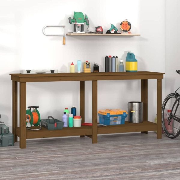 vidaXL Werkbank Honigbraun 180x50x80 cm Massivholz Kiefer, 822514