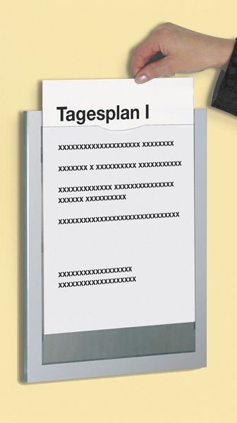 Kerkmann Infoträger Daily, B 255 x T 20 x H 340 mm, alusilber/transparent, 43650014