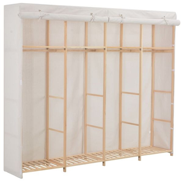 vidaXL Kleiderschrank Weiß 200 x 40 x 170 cm Stoff, 248200