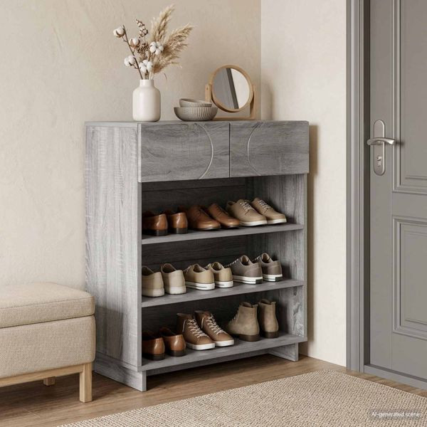vidaXL Schuhschrank 73 x 38 x 87,5 cm Holzwerkstoff Sonoma-Grau, 8011663