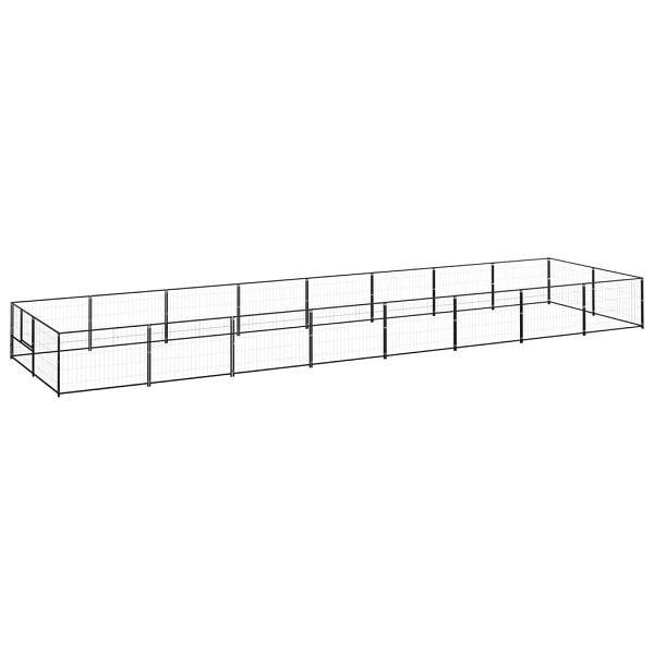 vidaXL Hundezwinger Schwarz 16 m² Stahl, Material: Stahl, 3082115