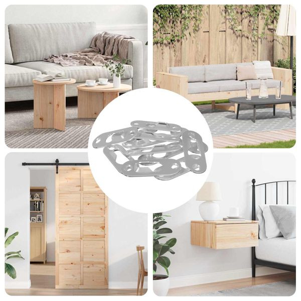 vidaXL Schlüsselloch-Hänger 3673 pcs Silber 45 x 16 x 3.5 mm Eisen, 864836