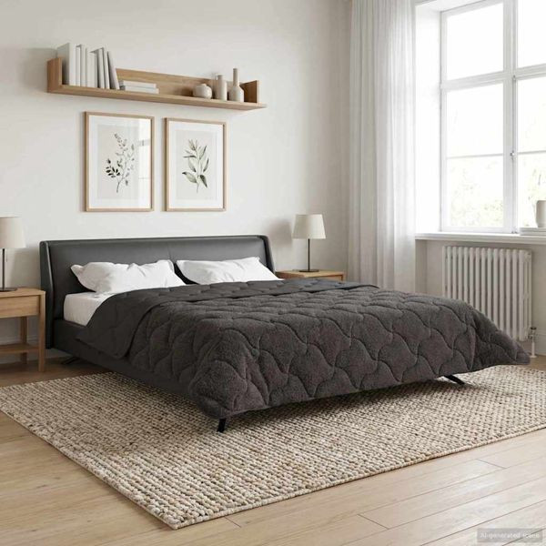 vidaXL Winterbettdecke 200 x 220 cm Winter Anthrazit Atmungsaktiv, 42026309