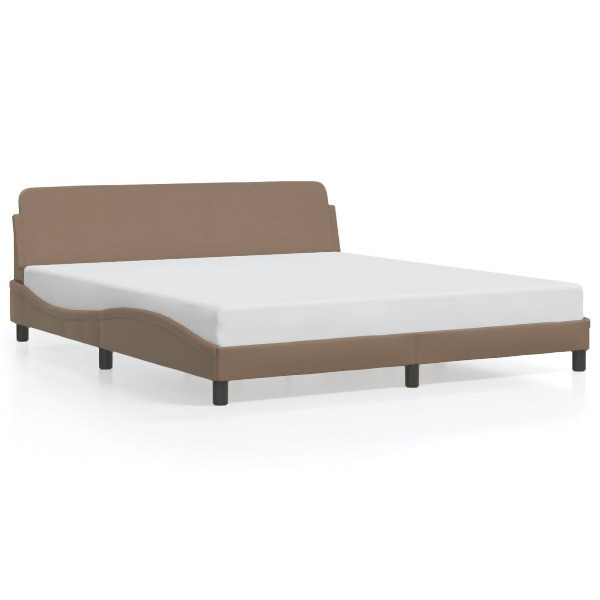 vidaXL Bettgestell mit Kopfteil Cappuccino-Braun 180x200 cm Kunstleder, 373242