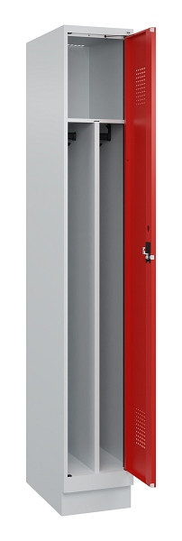 C+P Spind Evolo PLUS, mit Sockel, 1 Abteil, 1950x300x500mm, 7035/3020, Verschluss Zylinderschloss, 049020-10F S10032