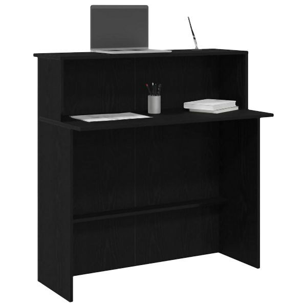 vidaXL Empfangstheke Schwarz 100x50x103,5 cm Holzwerkstoff, 859025