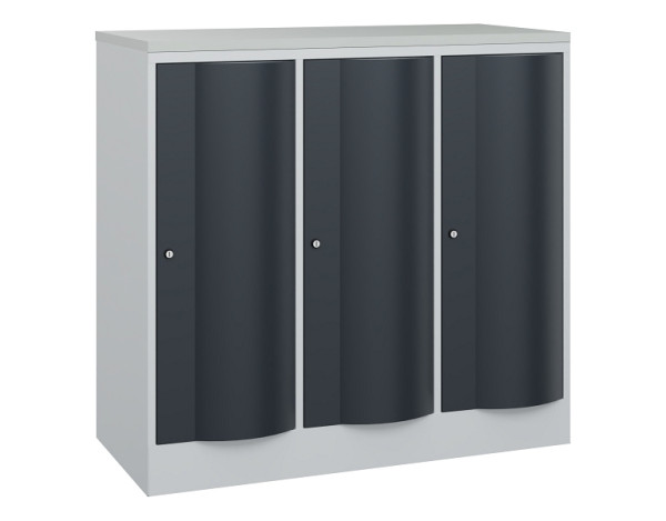 C+P Garderobenschrank Resisto, H1077xB1148xT540mm, 7035/7016, 8271-372 S10132