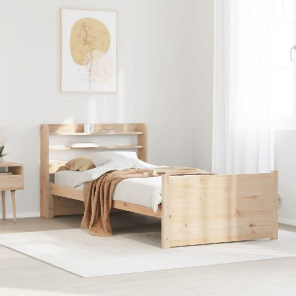 vidaXL Bettgestell mit Kopfteil ohne Matratze 90x190 cm, 3306748