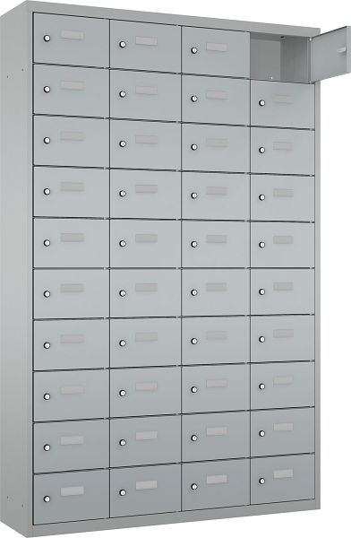 Eurobox Schließfach/Kantinenschrank stehend, 4 Abteile, 40 Fächer, Abteilbreite 325 mm, Tiefe 300 mm, 0901-115410