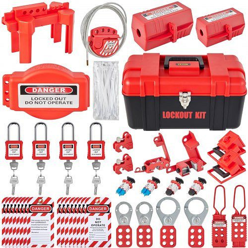 VEVOR 42-teiliges Lockout-Tagout-Kits, elektrisches Sicherheits-Loto-Kit, enthält Vorhängeschlösser, 5 Arten von Lockouts, AQSJTZJDGJX42WVJ4V0