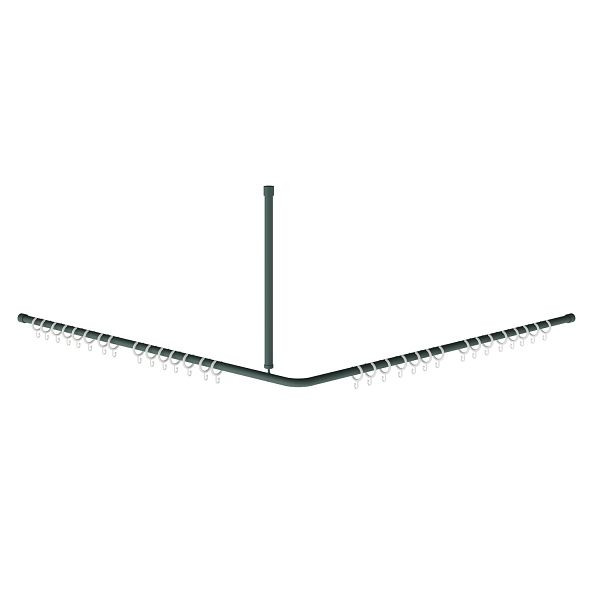 KWC Vorhangstange, MEDCARE, Edelstahl, grau, 1532x680x1532 mm, Ringe weiß, 3600003785