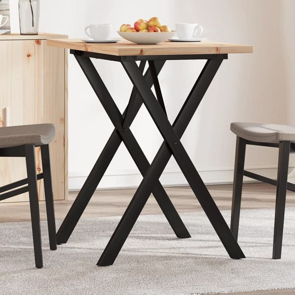 vidaXL Esstisch X-Gestell 80x50x75,5 cm Massivholz Kiefer & Gusseisen, 3282760