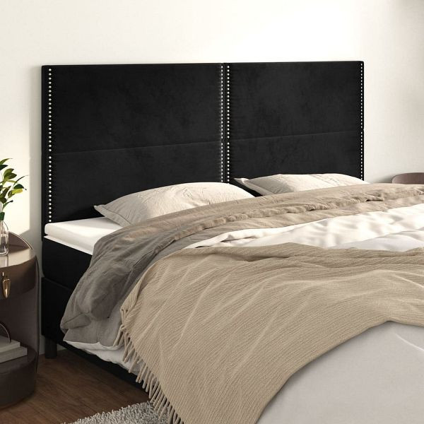 vidaXL Kopfteile 4 Stück Schwarz 90x5x78/88 cm Samt, 3116254