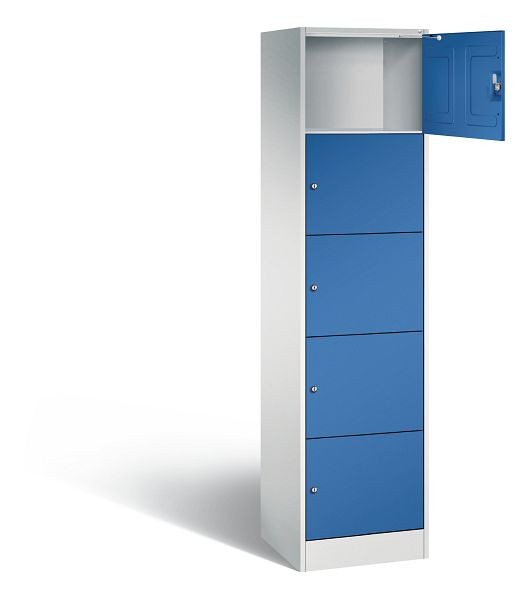 C+P Schließfachschrank Serie 8070, H1950xB460xT480mm, Farbe: Lichtgrau / Enzianblau, 82700-10 S10009