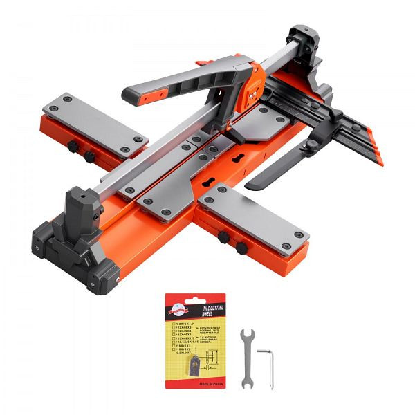 VEVOR Fliesenschneider 600 mm, mit Federbasis & verstellbarem Winkel, Wolframkarbid-Schneidscheibe, für Keramikfliesen, DHDZPTK06MDGTANH0001V0