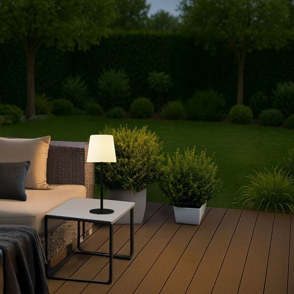 HOME DELUXE LED Solar Tischlampe CLARA, Weiß, RGB-Farben, 61118