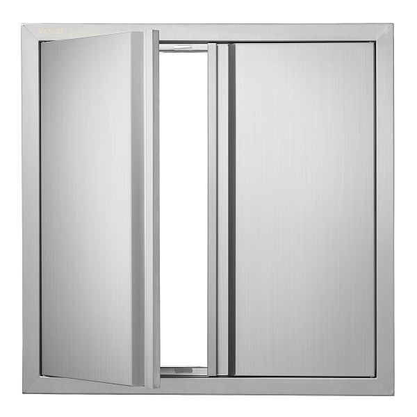 VEVOR Grill-Zugangstür, 610 x 610 mm, doppelte Außenküchentür, vertikale Wandtür mit versenkbaren Griffen, SMABSCJMYS24Y71UBV0