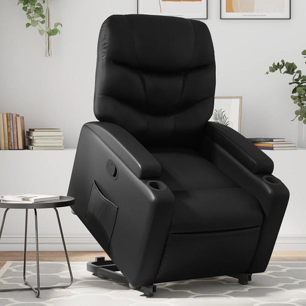 vidaXL Relaxsessel mit Aufstehhilfe Schwarz Kunstleder, 3204658