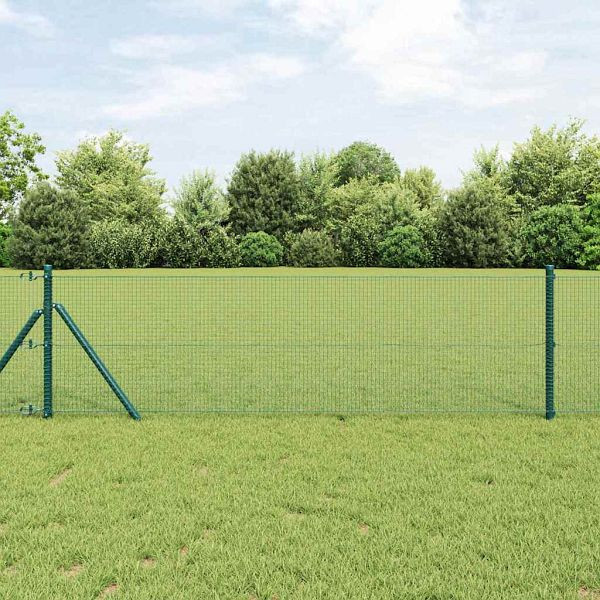 vidaXL Geschweißter Drahtzaun Grün 0,8 x 100 m Stahl, 42005139