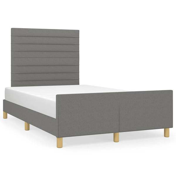 vidaXL Bettgestell mit Kopfteil Dunkelgrau 120x190 cm Stoff, 3270521