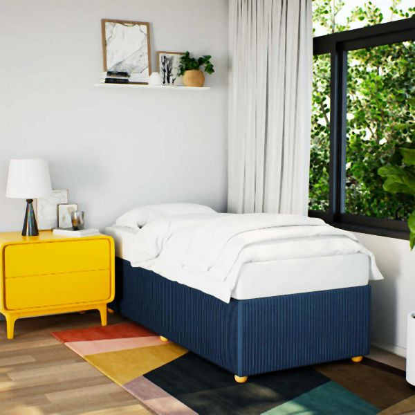 vidaXL Bettgestell Blau 100x200 cm Stoff, besserer Schlaf, 3284920