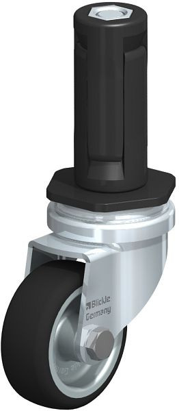 Blickle LRA-PATH 50G-ER03 Apparate-Lenkrolle mit Expander, Thermoplastisches Polyurethan, Grau, 848529