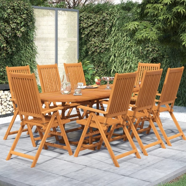 vidaXL 9-tlg. Garten-Essgruppe Massivholz Akazie, 3079640