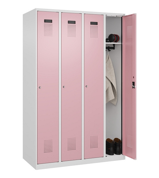 C+P Spind Evolo PLUS, 4 Abteile, 1850x1200x500mm, 9016/3015, Verschluss Zylinderschloss, Ablageböden 4, 049000-40 S10045