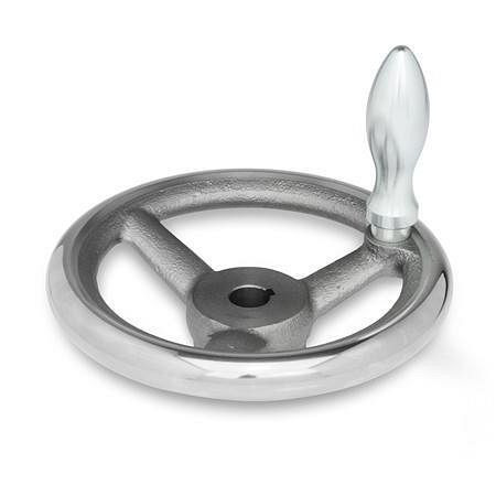 Ganter Handräder, mit großer Nabe, Gusseisen (GN 950.1-GG-160-K16-D), VE: 5 Stück, 950.1-GG-160-K16-D