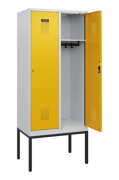 C+P Spind Evolo PLUS, Gestell, 2 Abteile, 1950x800x500mm, 7035/1004, Zylinderschloss, 0490305-22 S10018