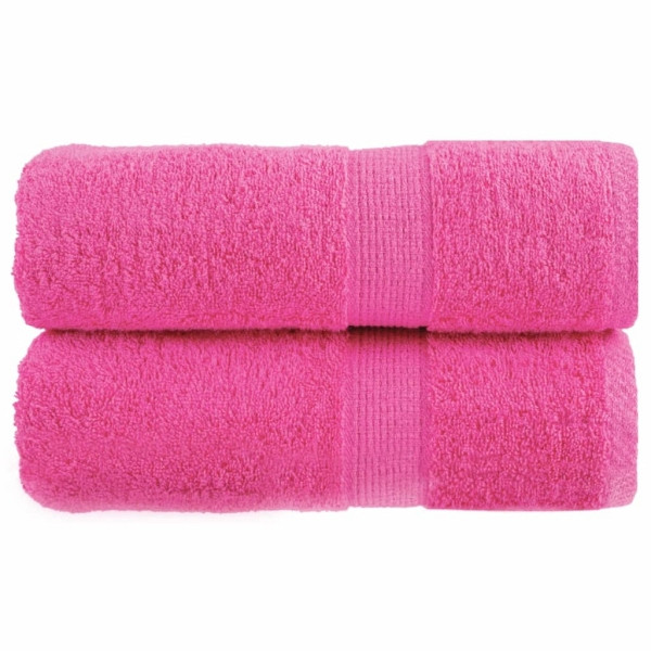 vidaXL Premium-Waschlappen 2 Stück Rosa 30x30cm 600g/m² 100% Baumwolle, 137515