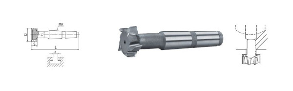 ELMAG HSS T-Nutenfräser mit Morsekegel DIN 851, Ø 21,0 mm, 73451