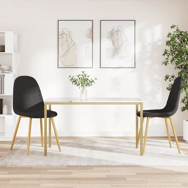 vidaXL Esszimmerstühle 2 Stück Schwarz Samt, 325674, 8720286180372