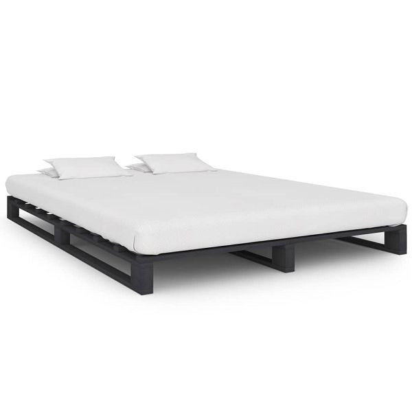 vidaXL Palettenbett Grau Massivholz Kiefer 120×200 cm, 285250