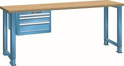 LISTA Werkbank 27x36E (BxTxH) 1500x750x740-1090mm Multiplex KEY Lock, Lichtblau, 78.269.010