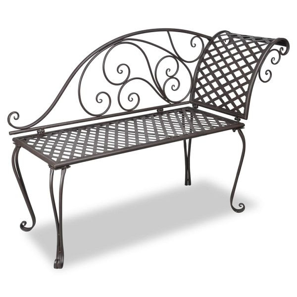 vidaXL Garten-Chaiselongue 128 cm Stahl Antik Braun, 40717