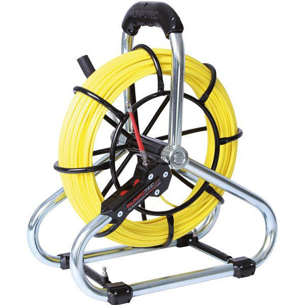 Runpotec Standard-Set Glasfaserstab 60 m, Durchmesser 4,5 mm Gewinde RTG 6 mm, inklusive Stahlhaspel 330 mm, 10048