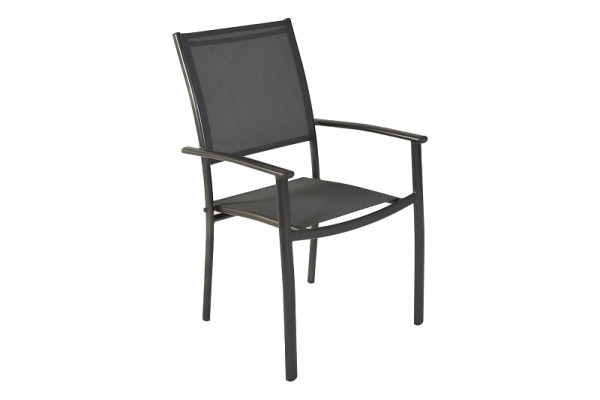 Merxx Milano Stapelsessel, 2er Set, graphit/grau, Alumiuniumgestell mit Textilbespannung, 51043-309