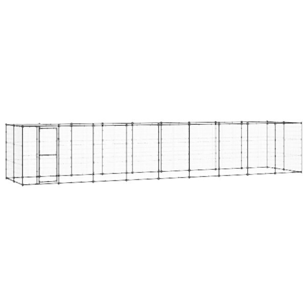 vidaXL Outdoor-Hundezwinger mit Überdachung Stahl 21,78 m², 3082296