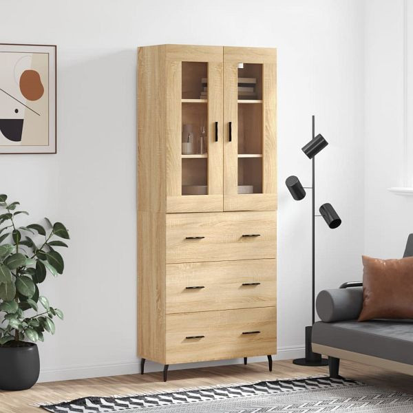 vidaXL Highboard Sonoma-Eiche 69,5x34x180 cm Holzwerkstoff, 3198420