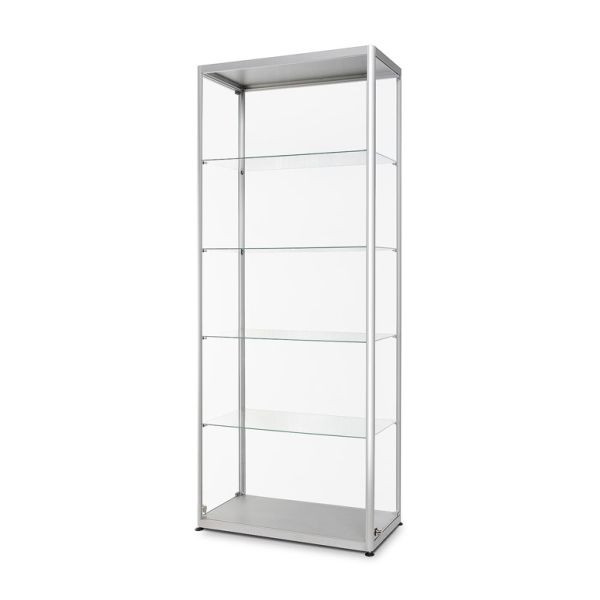 Showdown Displays Glasvitrine 800x2000x400 silber, VR2-24-800