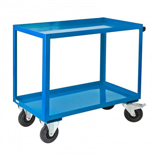 ADB Tischwagen/Montagehilfswagen mit 2 Etagen, Farbe: Lichtblau (RAL 5012), Maße BxHxT: 1000 x 915 x 500 mm, 21042