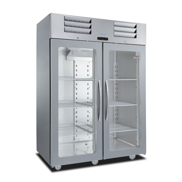 Marecos Excel line Edelstahl 1400 Liter GN 2/1 Kühlschrank mit Glastür und Umluftkühlung, 221.012